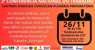 Centrais convocam plenária preparatória para etapa Estadual da 2ª CNT